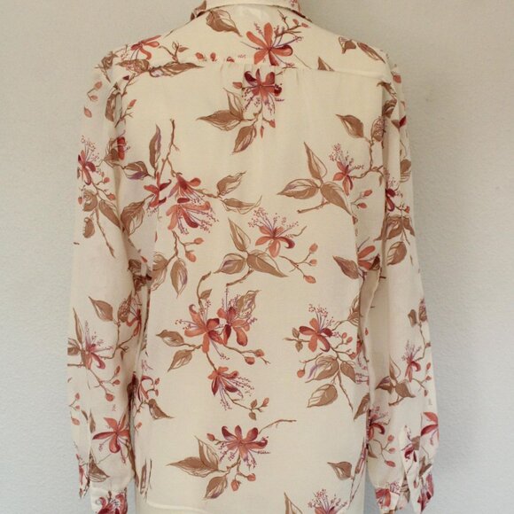 Vintage 1970s Shirt, Campus Casuals Floral Print Button Down Blouse, Long Sleeve - Picture 8 of 10